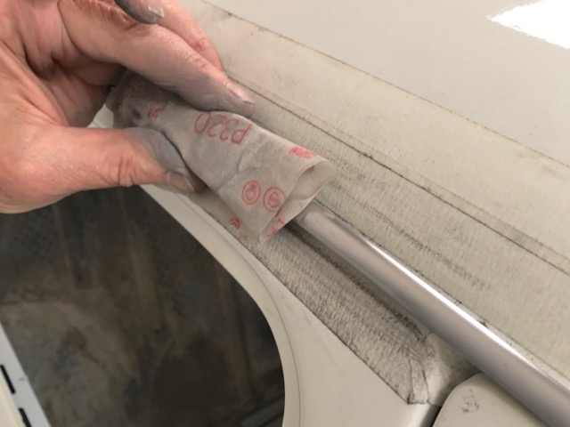 finer sanding with 320 grit