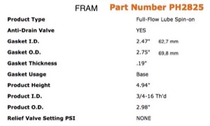 Fram-PH2825-specs