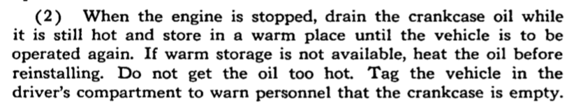 instrucciones antiguas para drenar y rellenar el aceite en frio