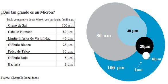 El tamaño del micron