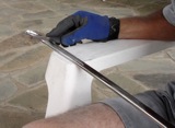 Sanding stainless steel trim