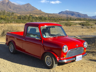 Richard's 1975 Morris Mini pickup with 1275cc engine and roll up windows